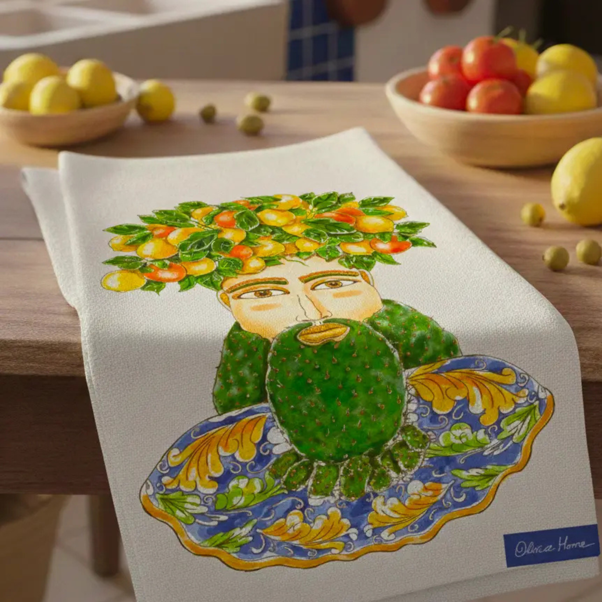 Trinacria tea towel