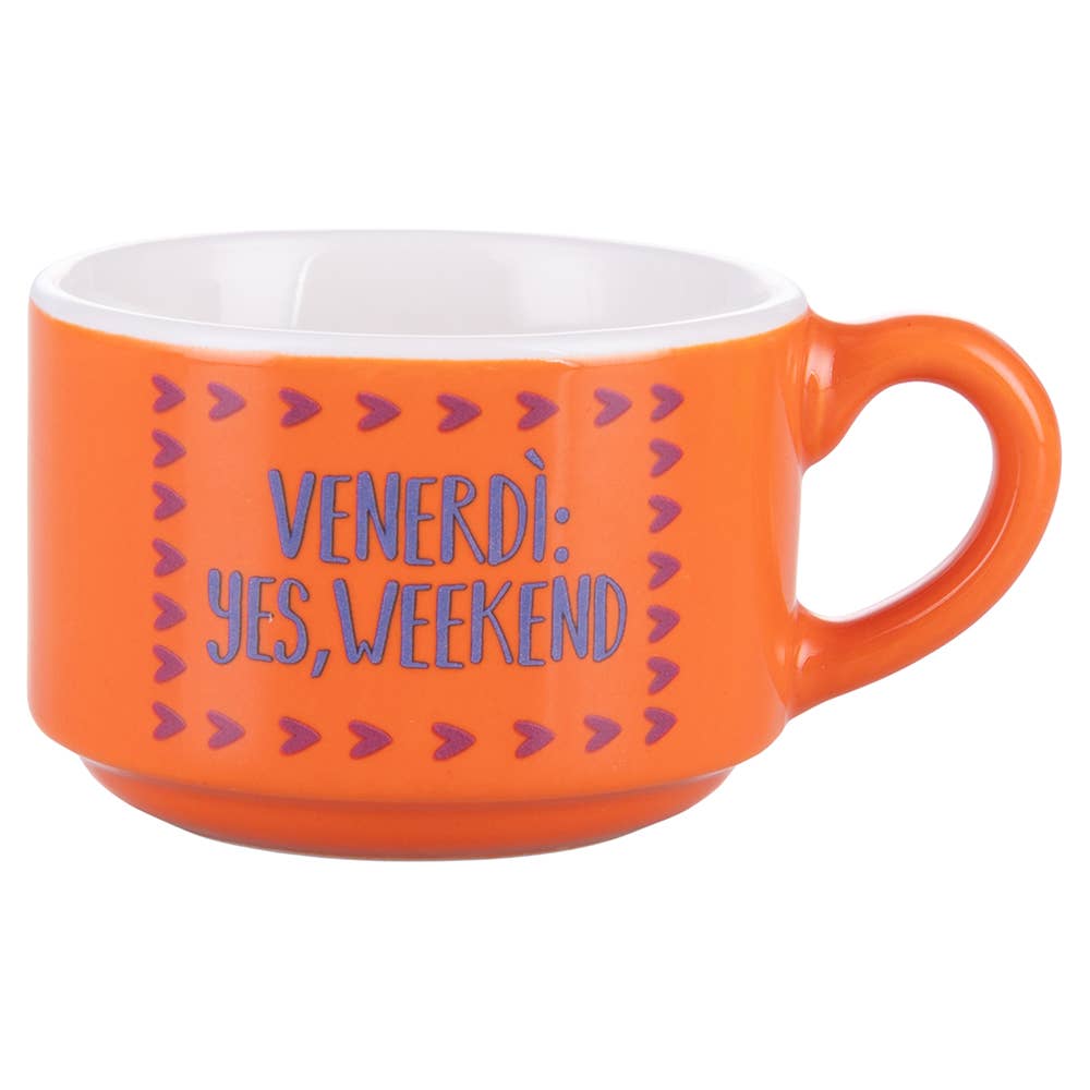Set 6 tazzine caffè 90 ml in gres con stand, More Amor