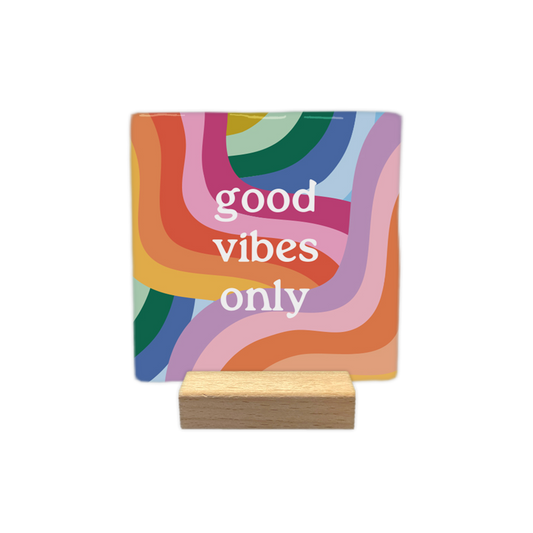 Solo vibrazioni positive - piastrella in ceramica