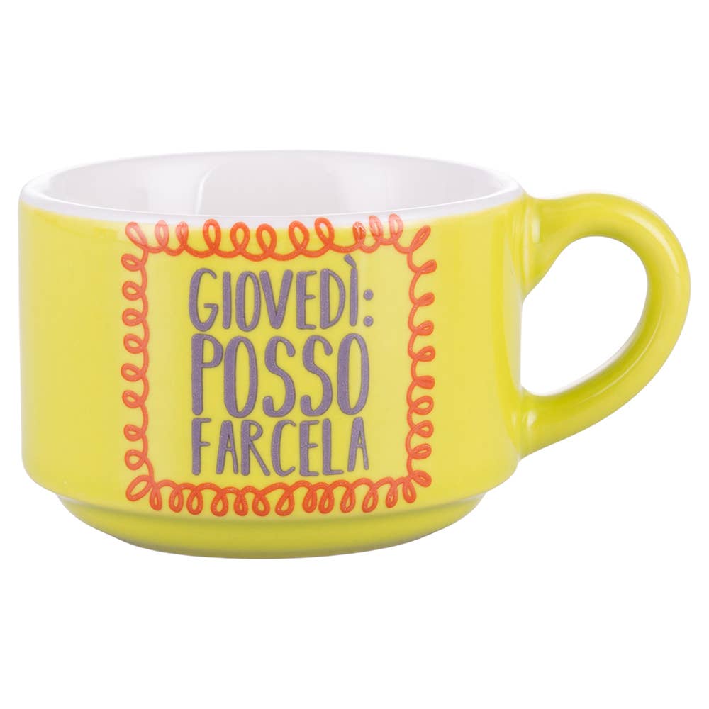 Set 6 tazzine caffè 90 ml in gres con stand, More Amor