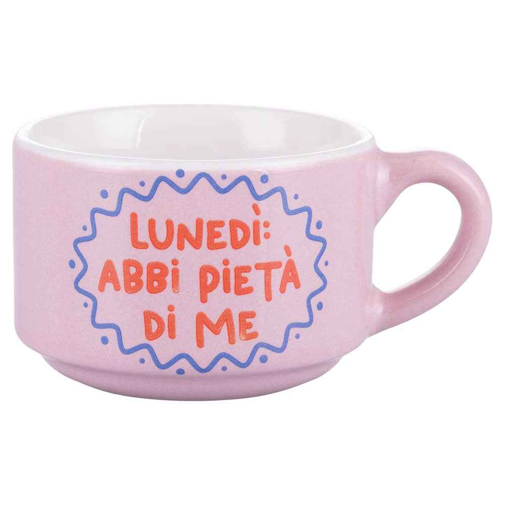 Set 6 tazzine caffè 90 ml in gres con stand, More Amor