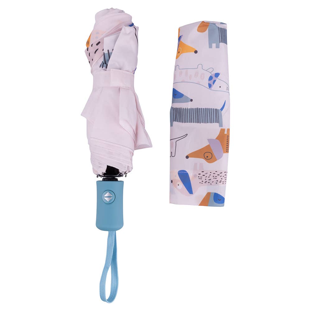 Mini ombrello apri e chiudi in pongee 190T, Love Dog