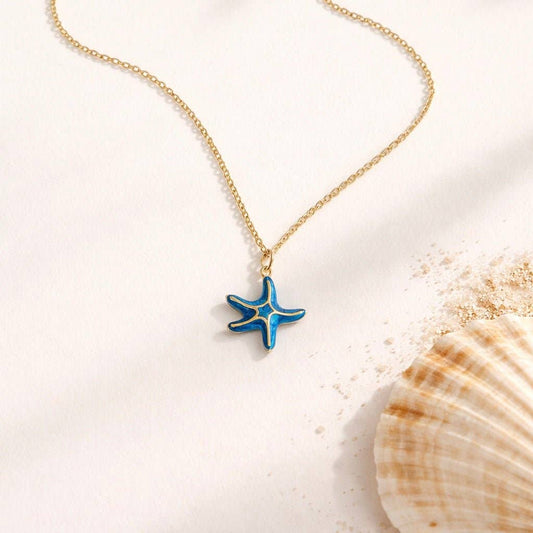 BLUMARE – Collana Stella Marina Blu e Oro