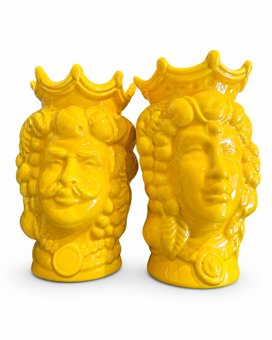 Teste di Moro artigianali in ceramica siciliana