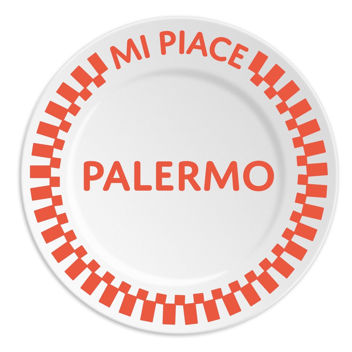 PALERMO - Piatto in porcellana con scritta - Maravigghia Sicily
