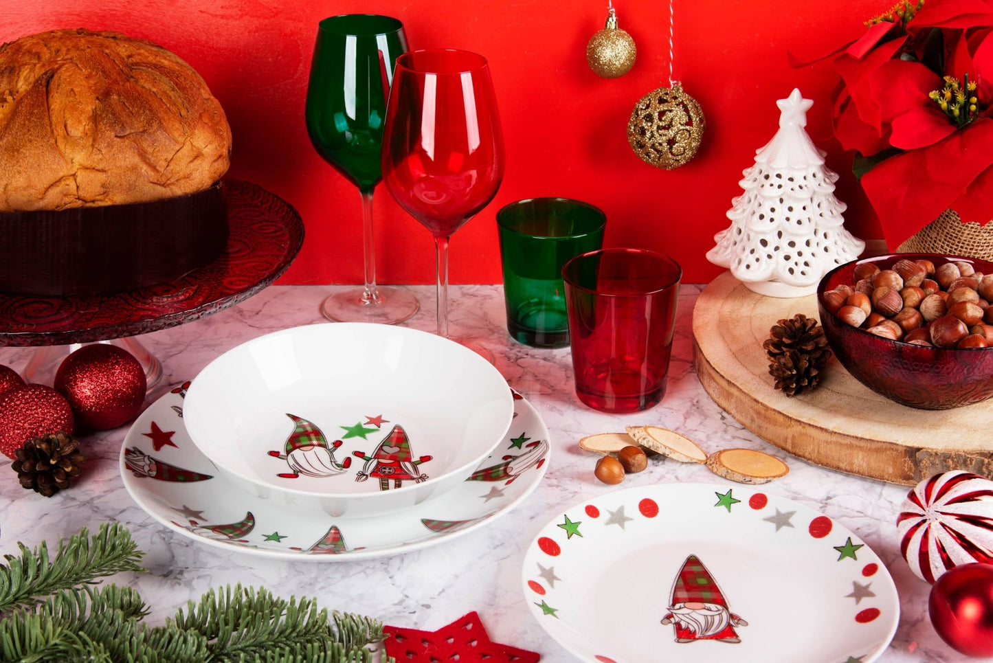 Servizio Piatti 18 Tartan Gnome - Maravigghia Sicily