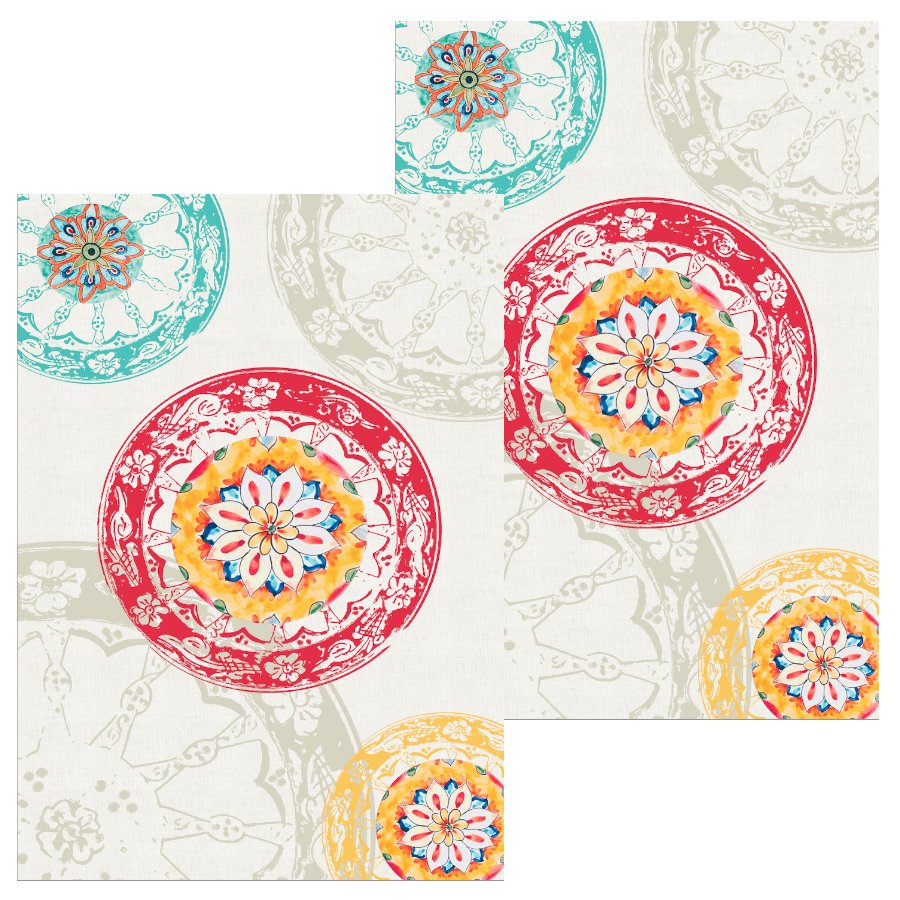 Set 2 Strofinacci 50x70cm-Sicilian Vibes Collection - Ruota - Olivia Home - Maravigghia for Sicily