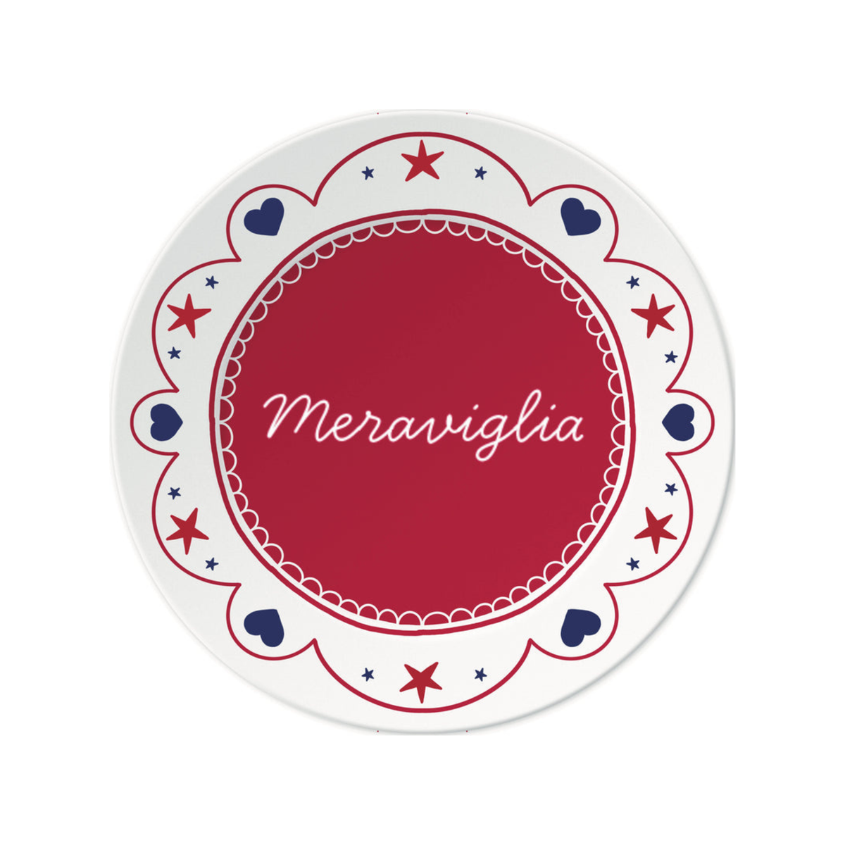 MERAVIGLIA - Piatto 16 in porcellana con scritta