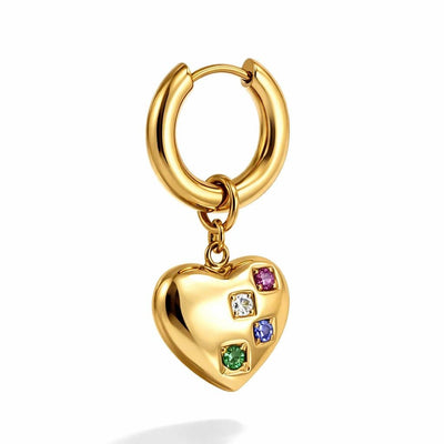 LUCKY HEART HOOP – Einzelner Ohrring