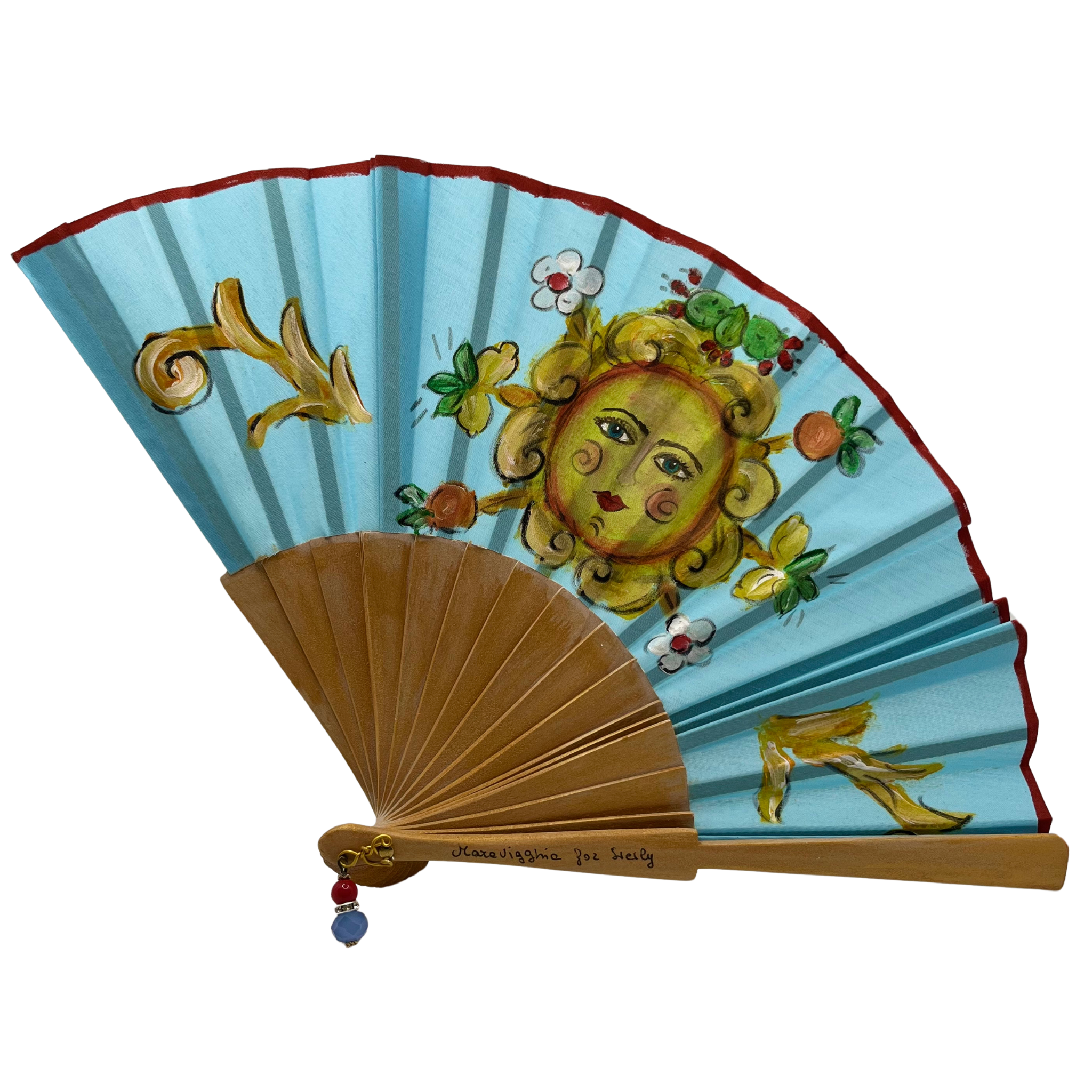 Ventagli artigianali in tessuto e legno