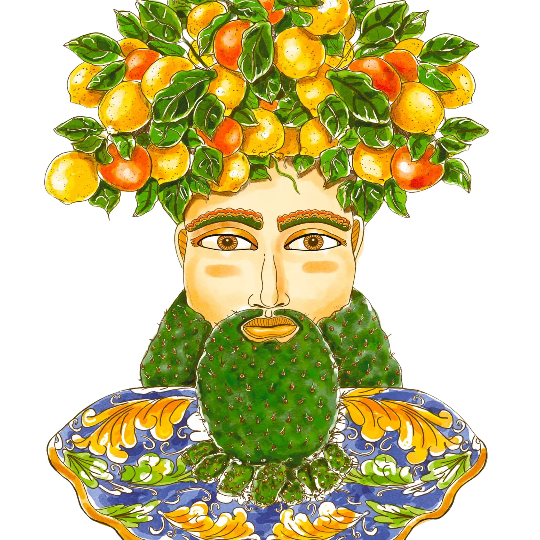 Trinacria tea towel