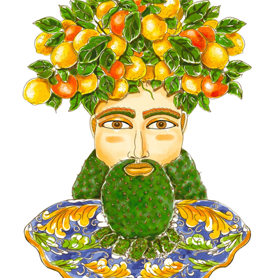 Trinacria tea towel