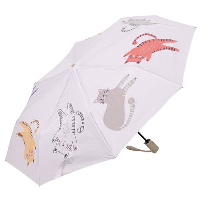 Mini ombrello apri e chiudi in pongee 190T, Love Cat