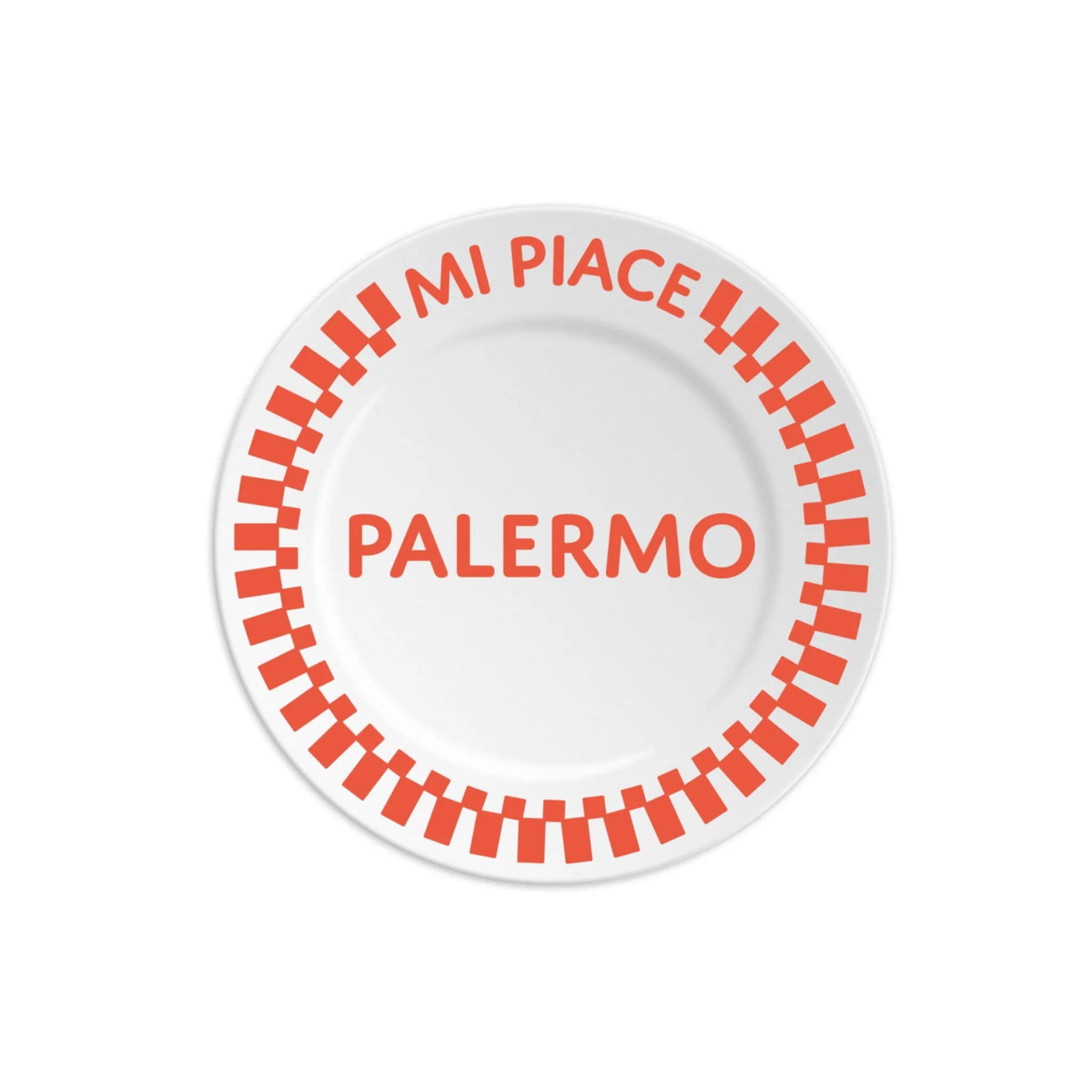 PALERMO - Piatto in porcellana con scritta