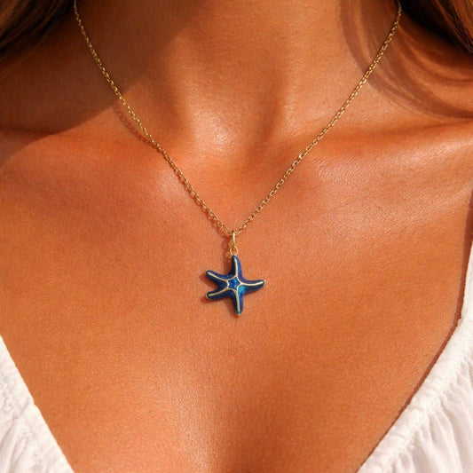 BLUMARE – Collana Stella Marina Blu e Oro