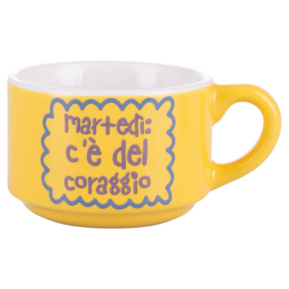 Set 6 tazzine caffè 90 ml in gres con stand, More Amor