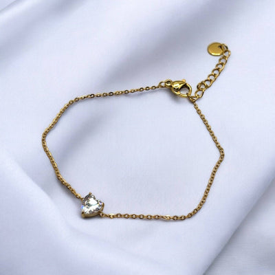 CORINNE - Armband aus Edelstahl mit Zirkonia-Herz
