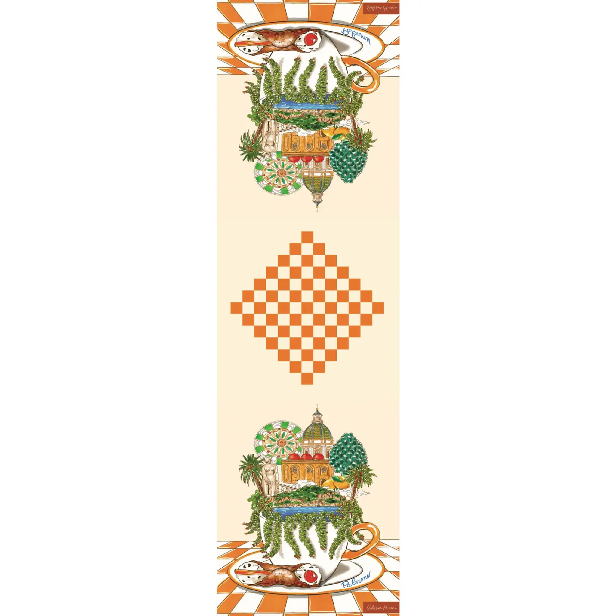 Trinacria tea towel