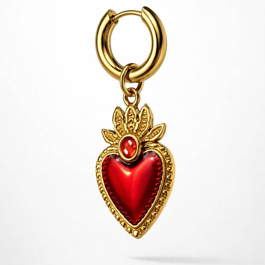 HEART ON FIRE HOOP – Orecchino singolo