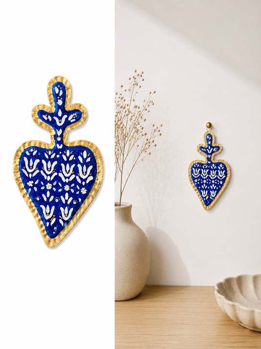 Cuori Sacri in Ottone Decorati a Mano