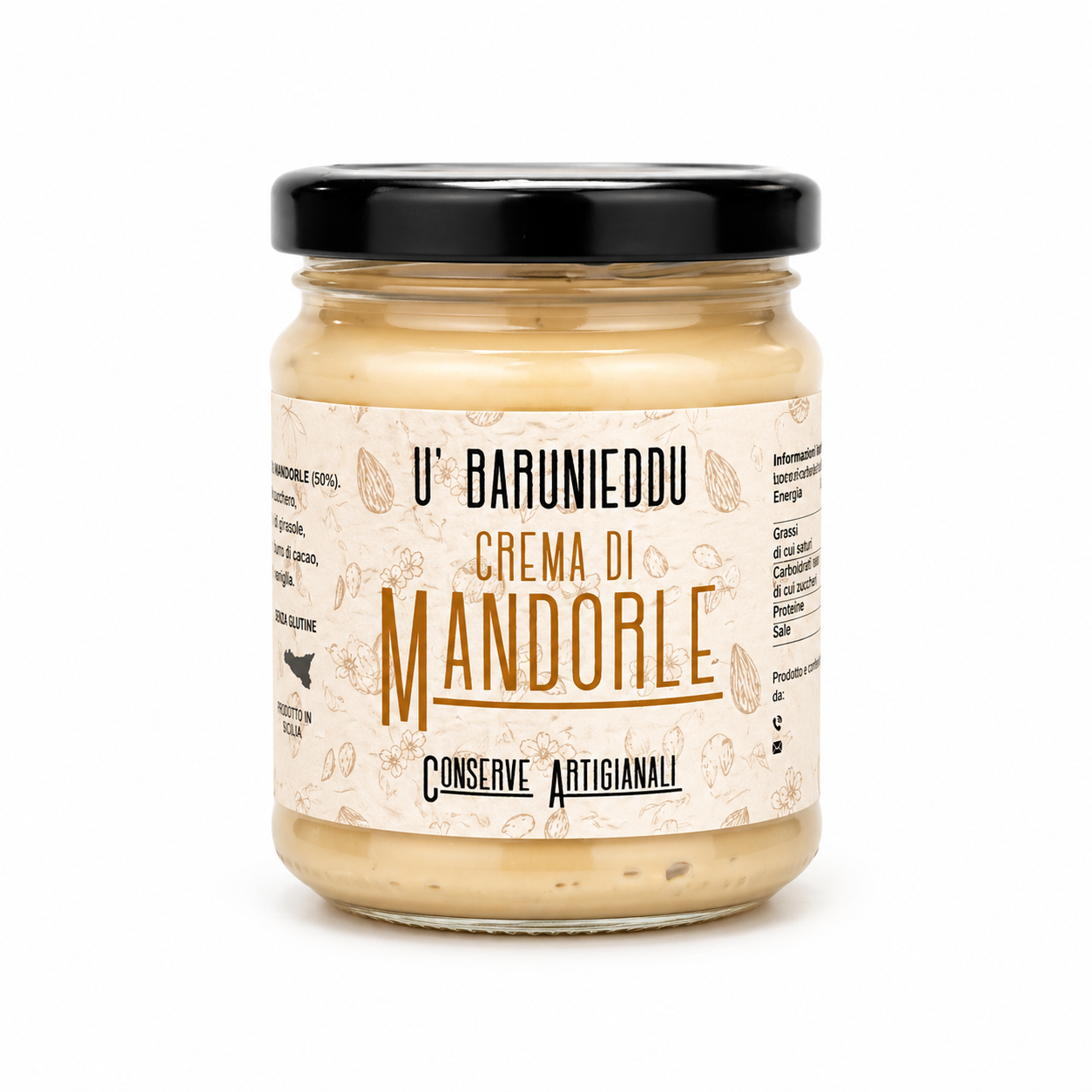 Crème sucrée à tartiner d'amandes siciliennes-100g