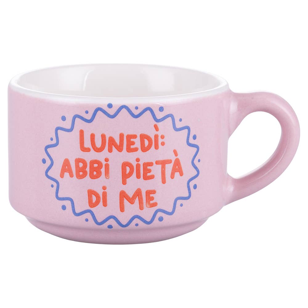 Set 6 tazzine caffè 90 ml in gres con stand, More Amor