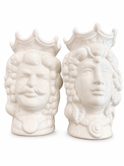 Teste di Moro artigianali in ceramica siciliana