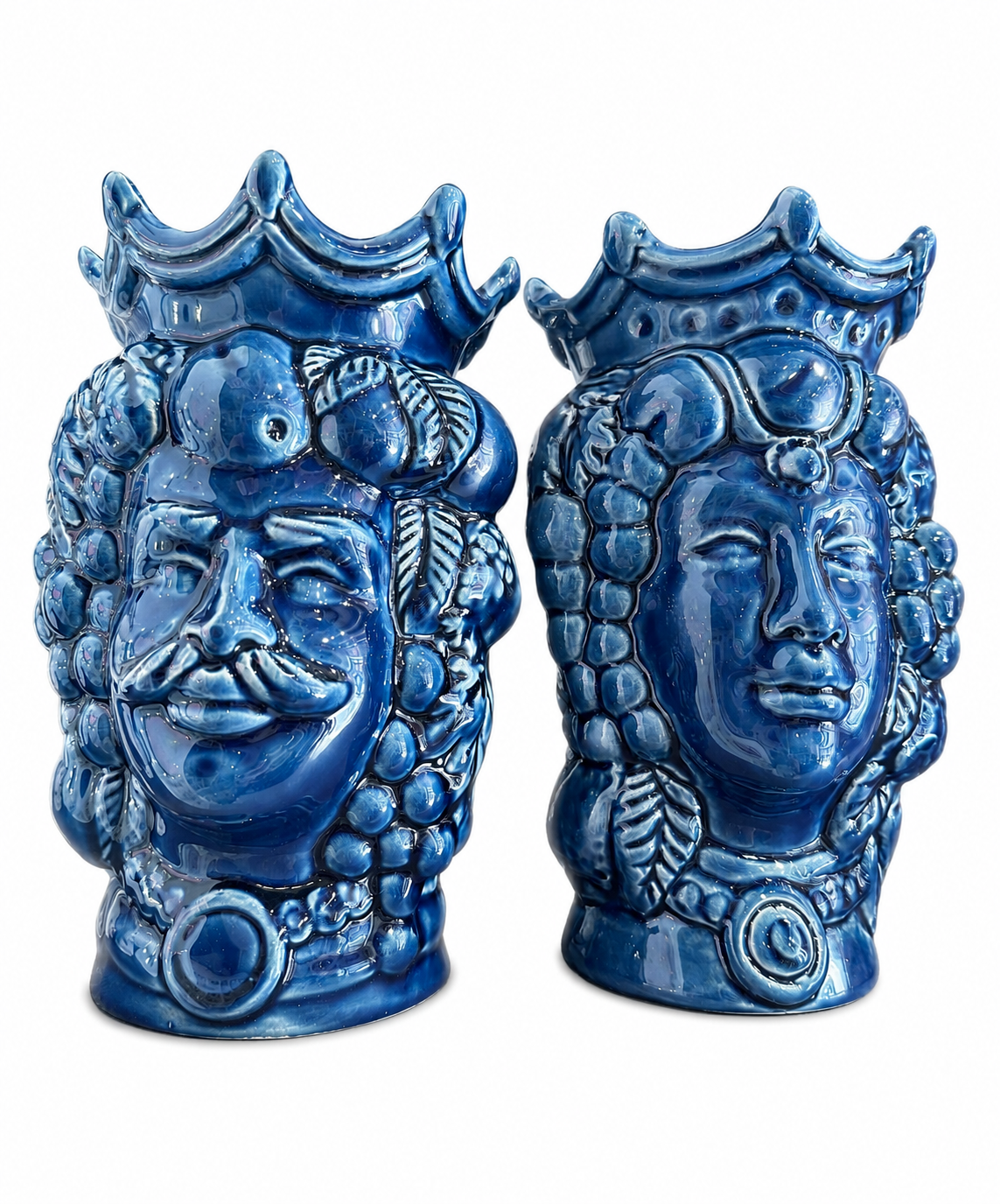Teste di Moro artigianali in ceramica siciliana