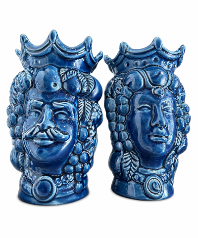 Teste di Moro artigianali in ceramica siciliana