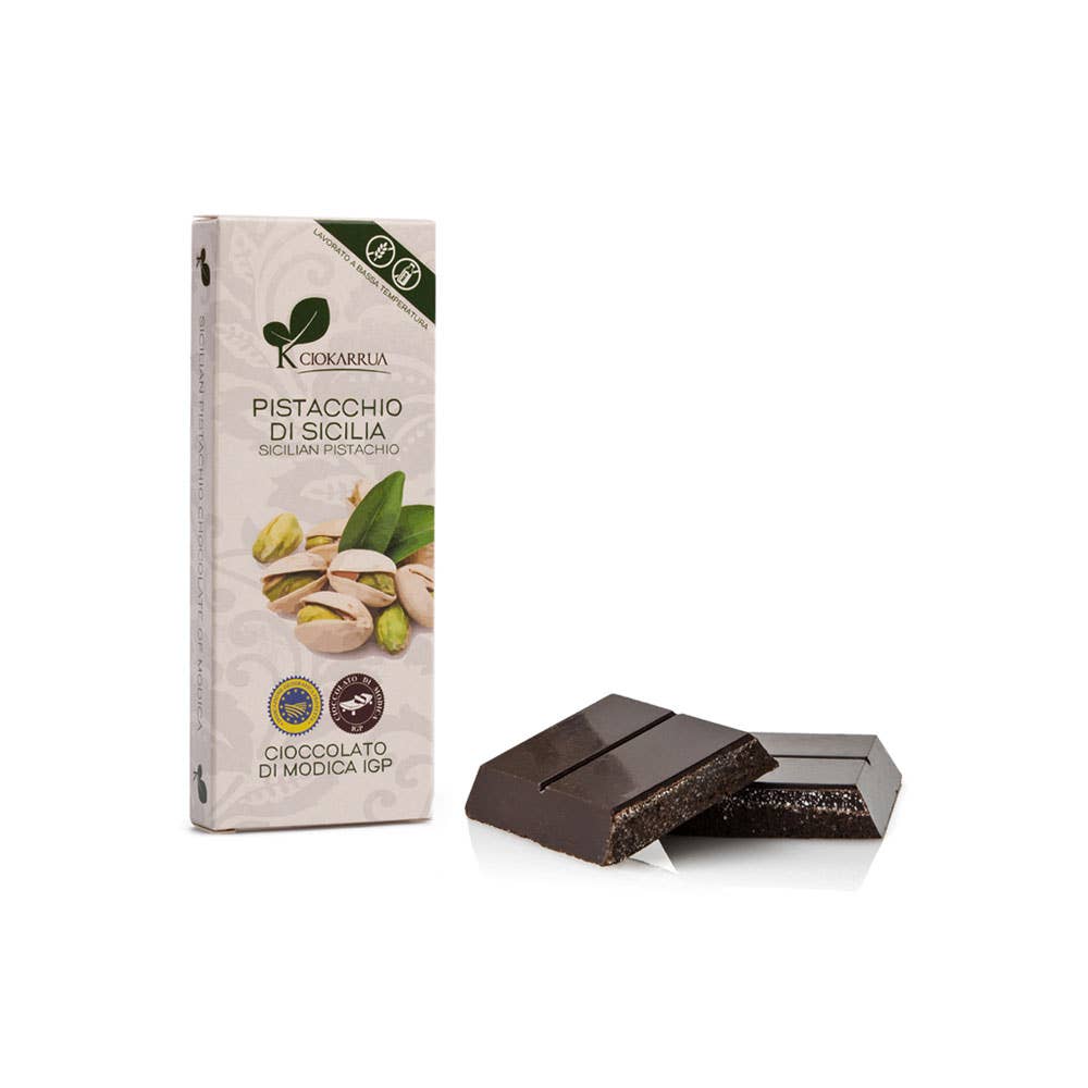 Cioccolato di Modica IGP Pistacchio di Sicilia 100 gr - Maravigghia for Sicily