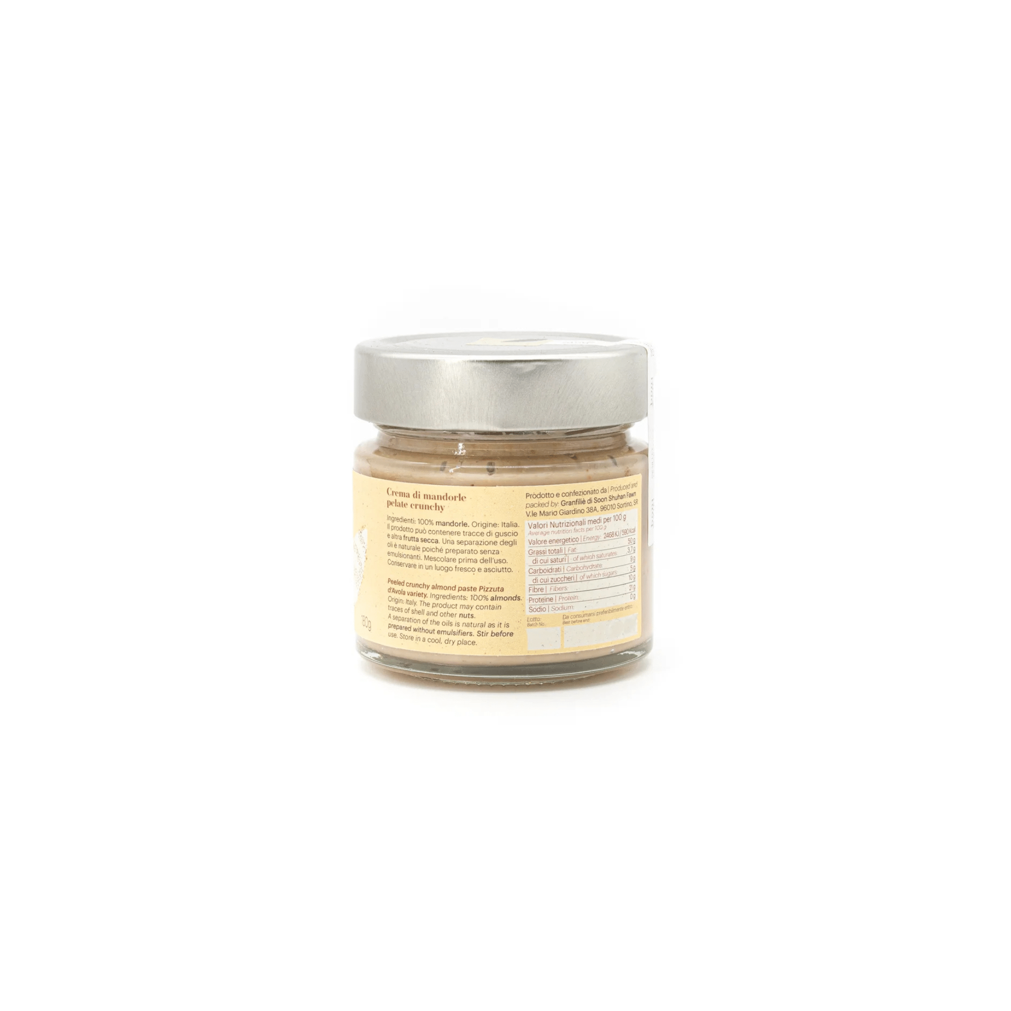 Crema Crunchy di mandorle pelate Pizzuta di Avola - Maravigghia Sicily