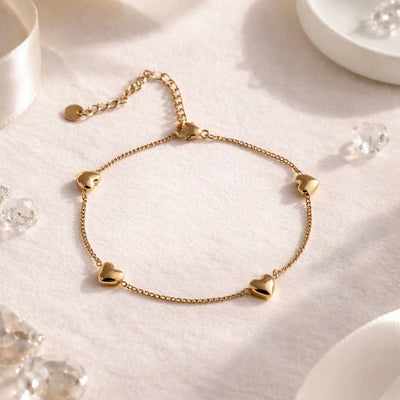 Goldene Bande - Armband mit Herzen
