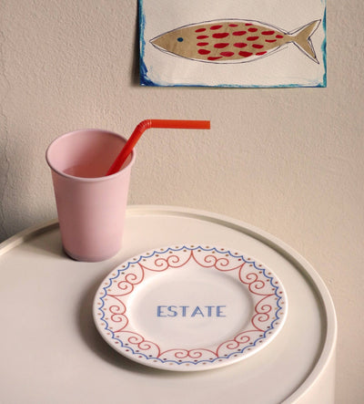 ESTATE - Piatto in porcellana con scritta - Maravigghia Sicily