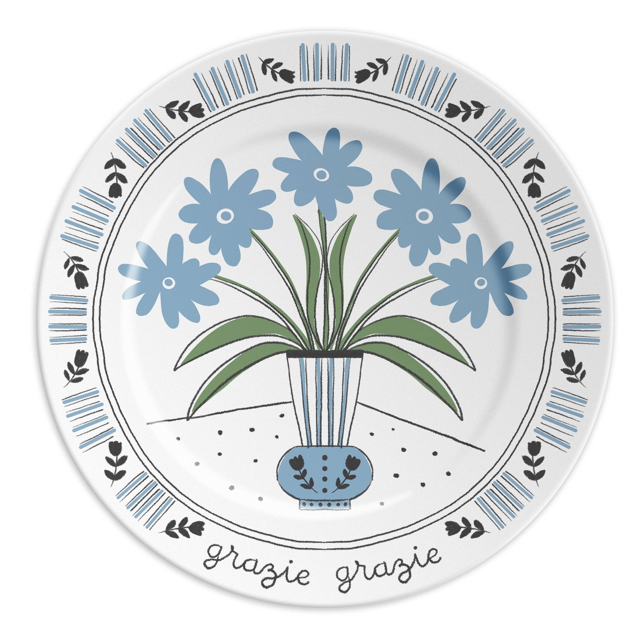 GRAZIE GRAZIE - Piatto con disegno floreale - Maravigghia for Sicily