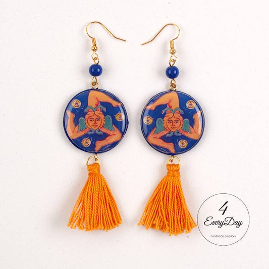 Orecchini Trinacria blu - 4everyday Handmade - Maravigghia for Sicily