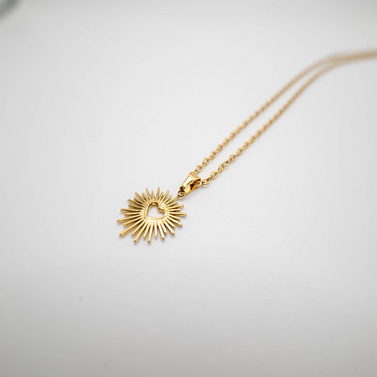 SACRED HEART - Collana Cuore sacro con Acciaio placcato oro - Maravigghia Sicily