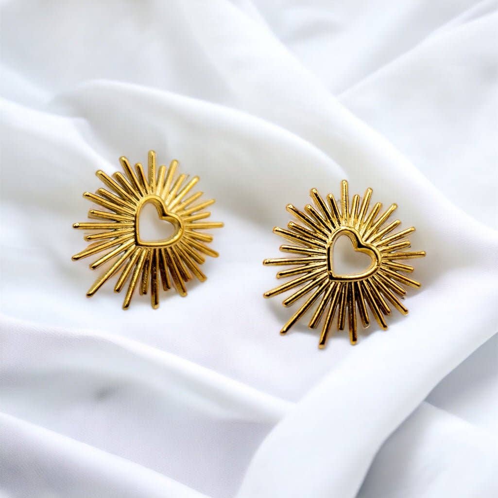 SACRED HEART - Orecchini a Lobo Acciaio placcato oro - Maravigghia Sicily