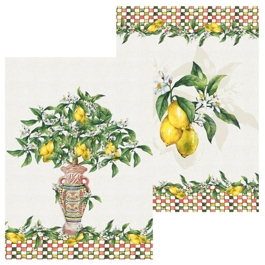 Set 2 Strofinacci 50x70cm-Sicilian Vibes Collection - Lemon - Olivia Home - Maravigghia for Sicily