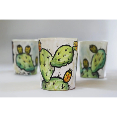 Bicchiere in ceramica siciliana