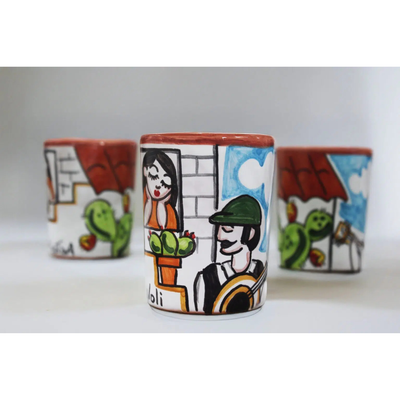 Bicchiere in ceramica siciliana