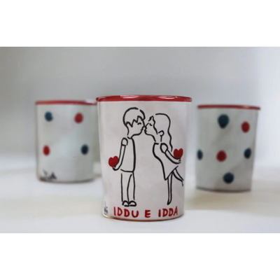 Bicchiere in ceramica siciliana