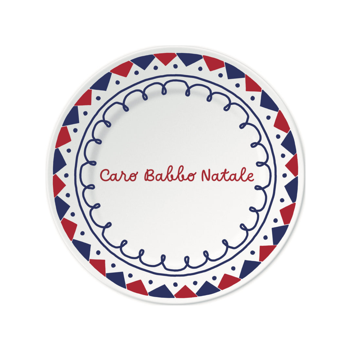 CARO BABBO NATALE - Piatto 16 in porcellana con scritta