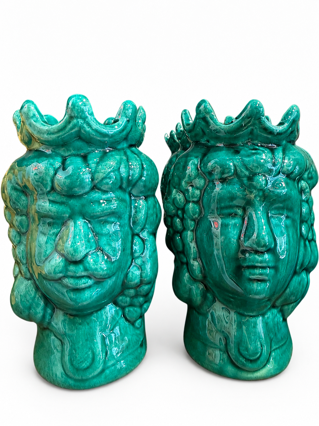 Teste di Moro artigianali in ceramica siciliana