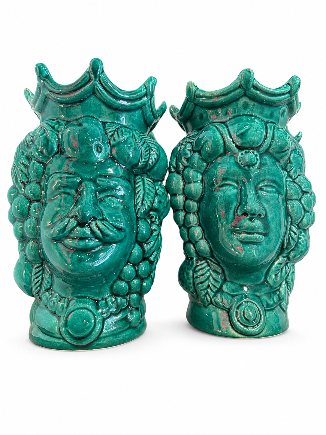 Teste di Moro artigianali in ceramica siciliana