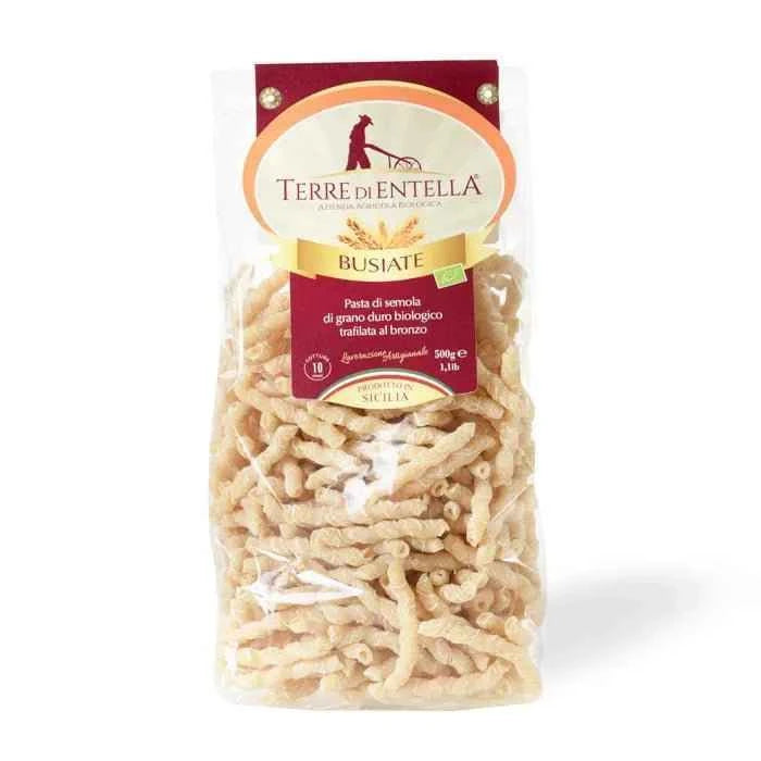 Busiate biologiche siciliane di semola di grano duro biologico